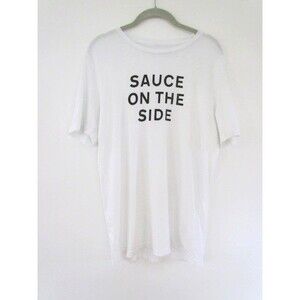 RARE Jonathan Simkhai Tee T Shirt SAUCE ON THE SIDE Sz M/L
